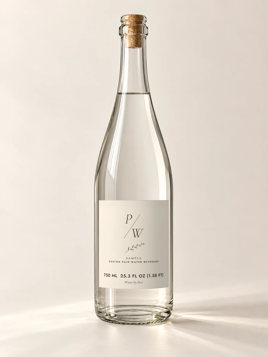 Pair Water bottle with the P / W monogram label